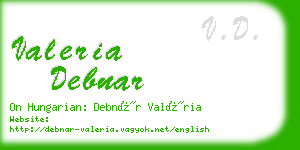 valeria debnar business card